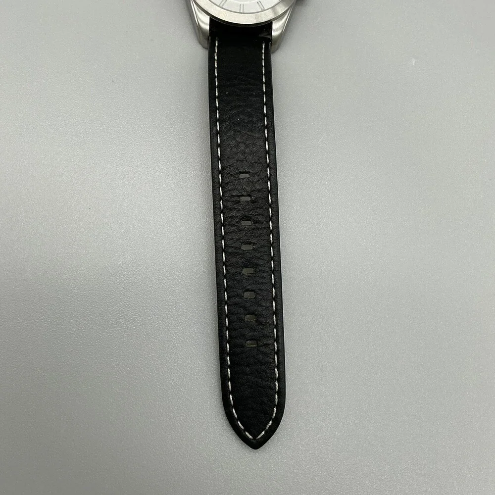 Callaway Golf Unisex Watch 33mm Silver Dial Black Leather Date 50m New Battery